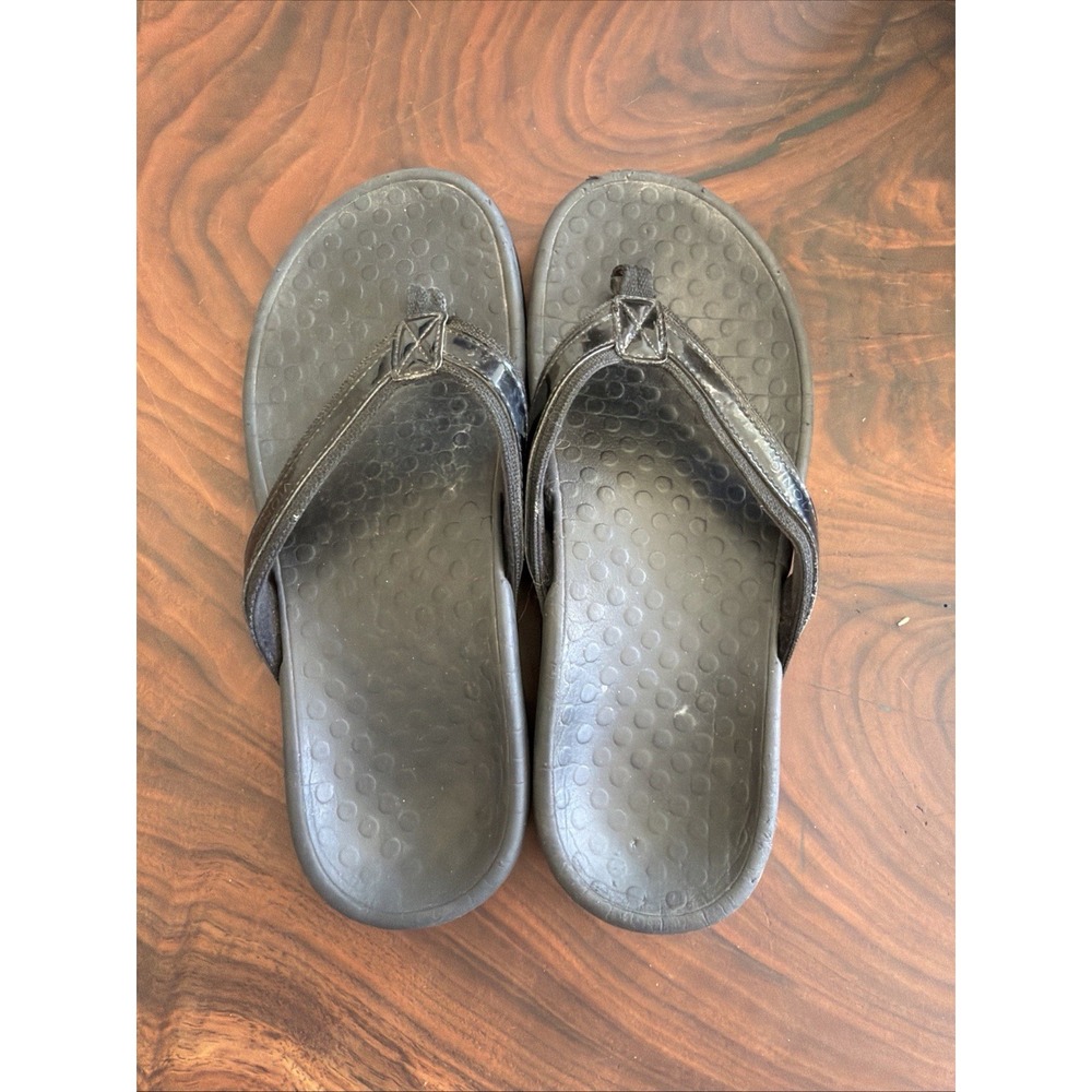 Vionic Tide 2 Flip Flops Sandals Women's, Black, Size 9